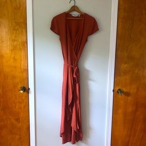 & Other Stories Rust Orange Wrap Dress Size 8